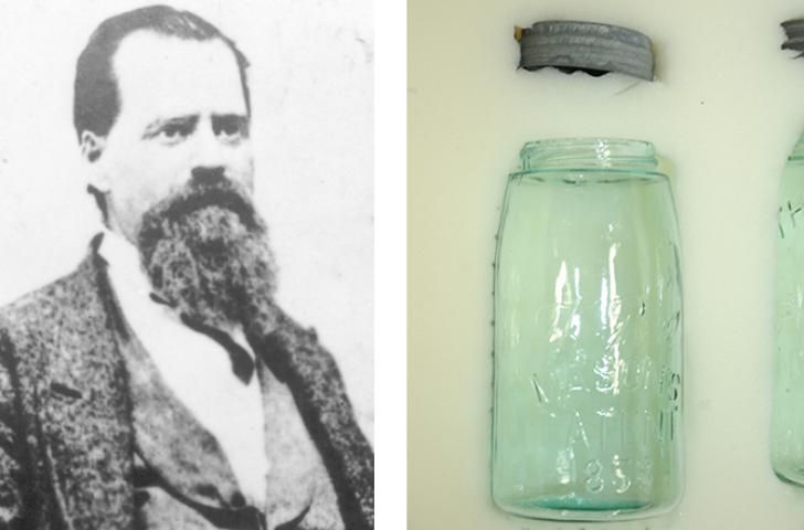John Mason and a historical glass jar that reads “The Ball Mason’s Patent 1858”