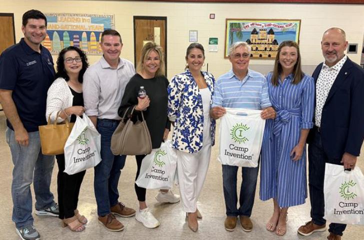 Representatives from the Stuller Family Foundation visit a local Camp Invention program