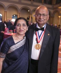 Arogyaswami Paulraj with wife Nirmala Paulraj at the National Inventors Hall of Fame Induction Ceremony