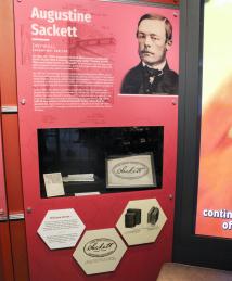 Augustine Sackett display at the National Inventors Hall of Fame Museum