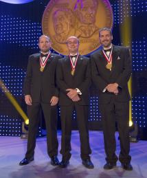 Jonathan D. Albert with Joe Jacobson and Barrett Comiskey at the National Inventors Hall of Fame Induction Ceremony