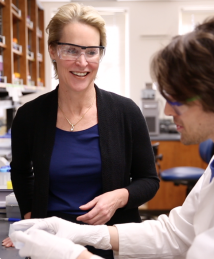 Frances Arnold working in a lab