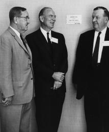 American Chemical Society gathering in honor of Carl Shipp Marvel. From left: Roger Adams, William Sparks, Carl S. Marvel, and Herb E. Carter.