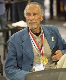 James West at the Collegiate Inventors Competition, a program of the National Inventors Hall of Fame