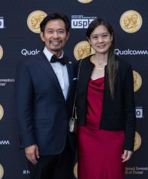 David Huang with wife Cynthia Tung at the National Inventors Hall of Fame Induction Ceremony