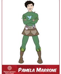 Pamela Marrone as a superhero