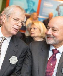 J. Roger P. Angel and Jay Baliga at the National Inventors Hall of Fame Illumination Ceremony