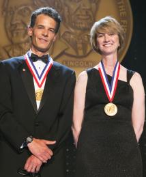 Kristina M. Johnson and Gary Sharp at the National Inventors Hall of Fame Induction Ceremony