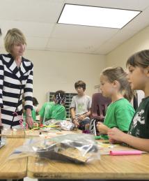 Kristina M. Johnson visiting Camp Invention
