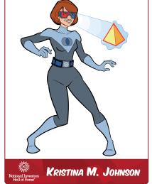 Kristina M. Johnson as a superhero