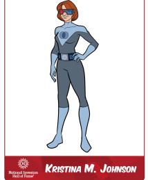 Kristina M. Johnson as a superhero