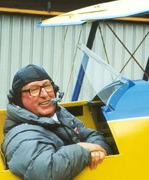 Paul B. MacCready riding in plane