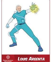 Louis Argenta superhero in action