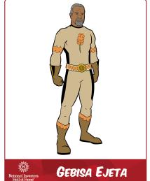 Gebisa Ejeta superhero standing