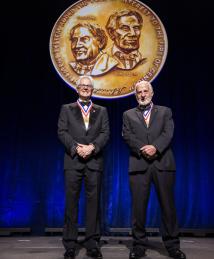 Louis Argenta and Michael Morykwas at the National Inventors Hall of Fame Induction Ceremony