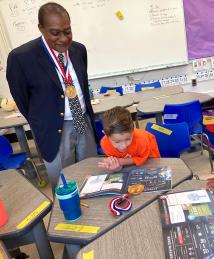 Victor Lawrence visiting Camp Invention