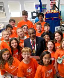 Victor Lawrence visiting Camp Invention