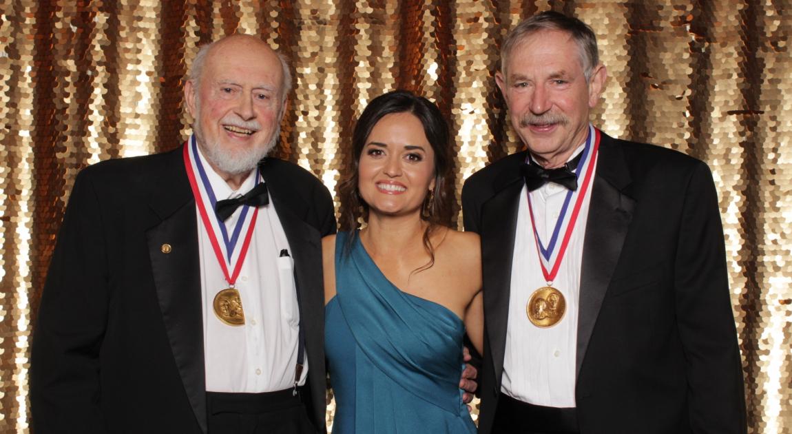 Art Fry, Danica McKellar, and Rox Anderson at photo booth