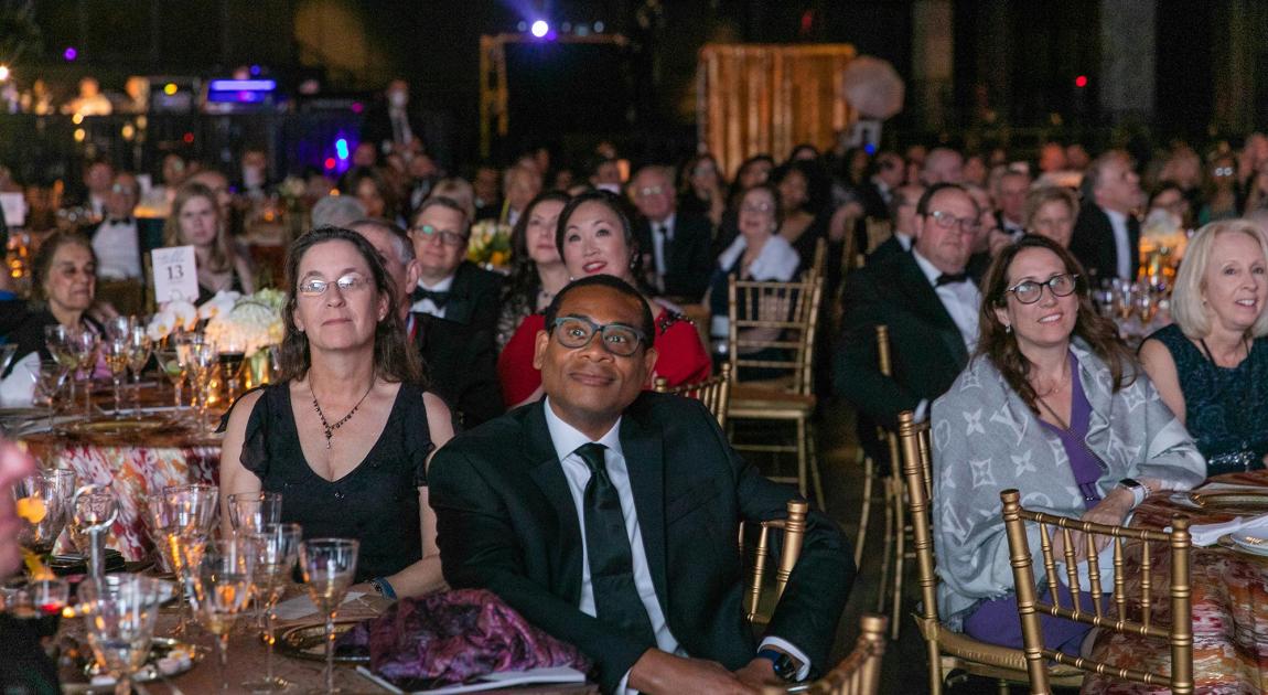 National Inventors Hall of Fame® Inductees and sponsors sit at tables during the Induction Ceremony dinner