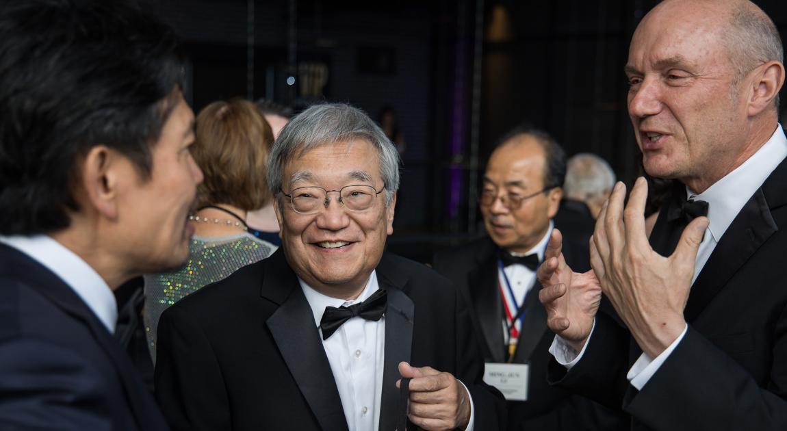 James Fujimoto and Eric Swanson chat before the National Inventors Hall of Fame Induction Ceremony