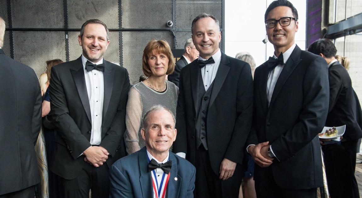 Rory Cooper and others smile before the start of the National Inventors Hall of Fame Induction Ceremony